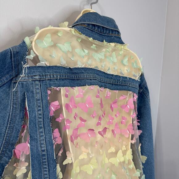Dragon Denim The Mariposa Denim Jacket Oversized Festival Concert Feary Fairy - Picture 8 of 13